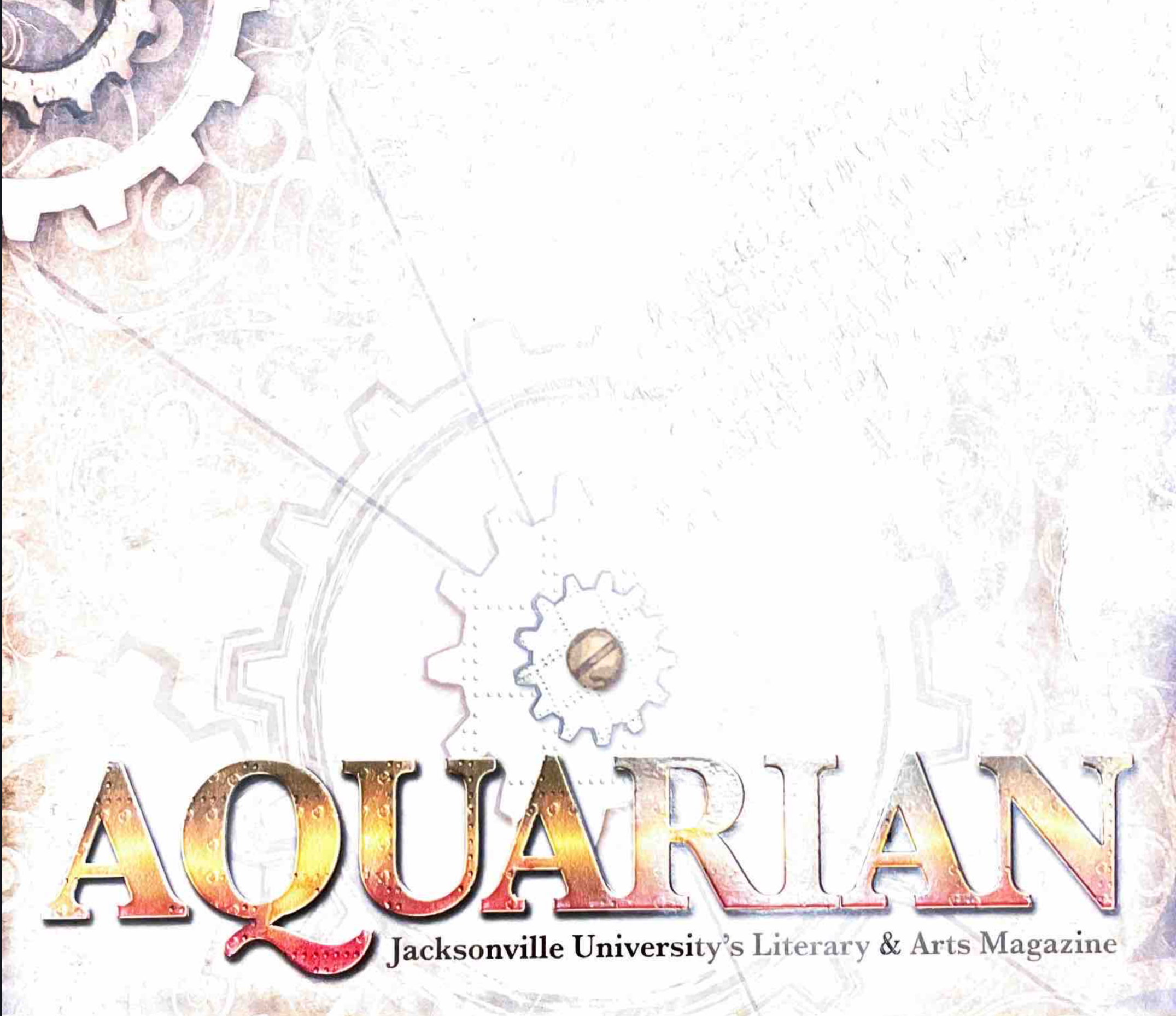 2012 Aquarian A bright image with faint gears in a steampunk style and the title Aquarian
