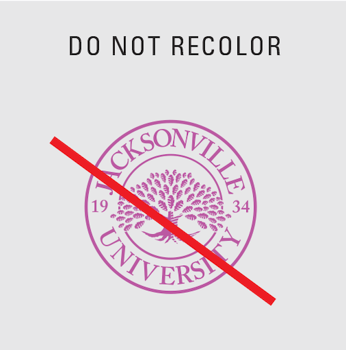 Example of improper usage of JU logos: The JU logo in pink.