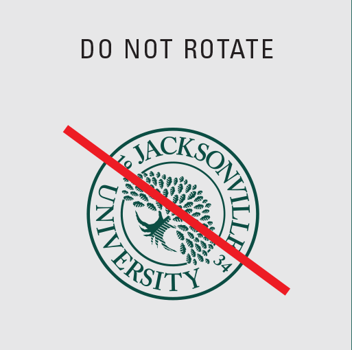 Example of improper usage of JU logos: The JU logo rotated.