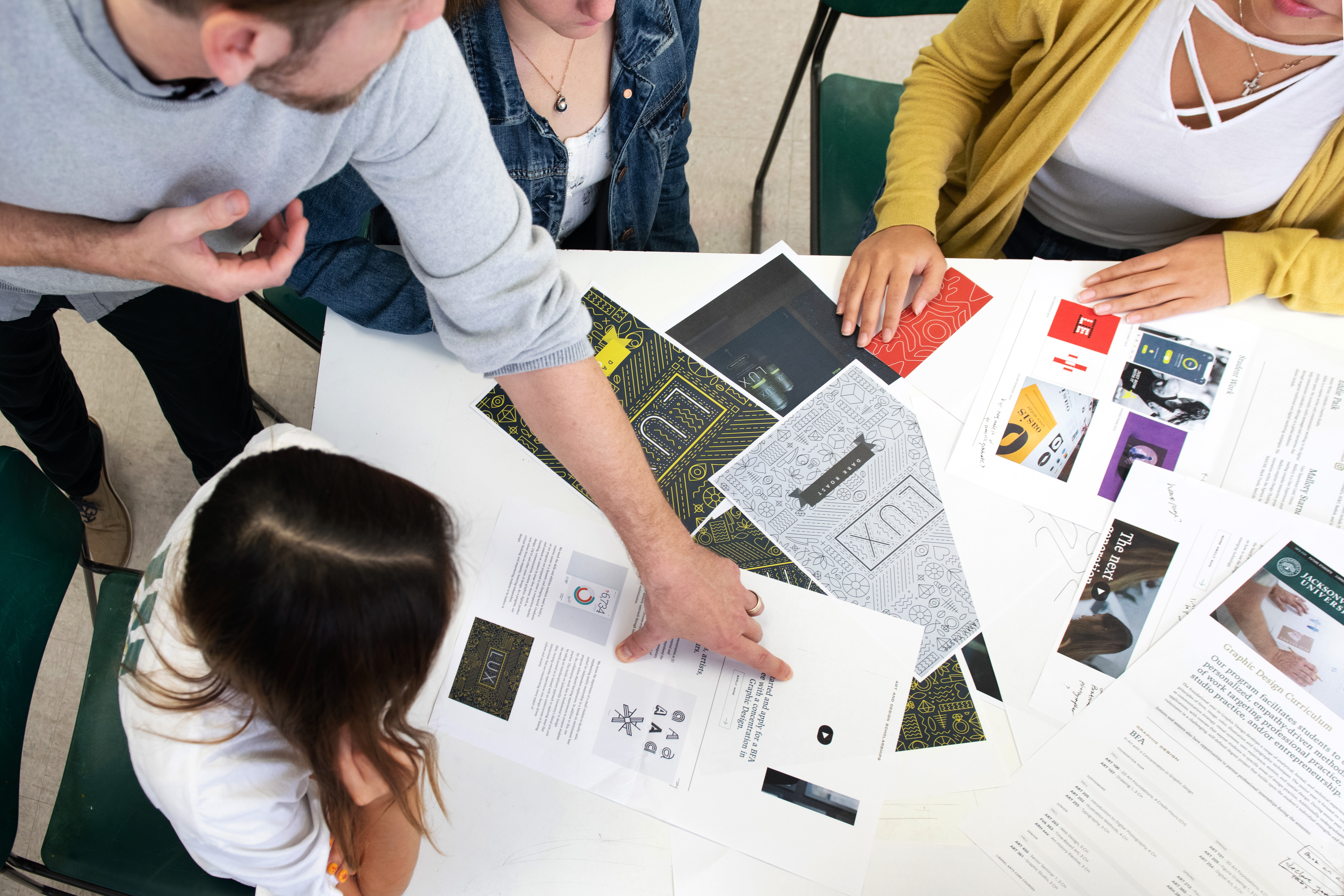Graphic Design students working on a project.